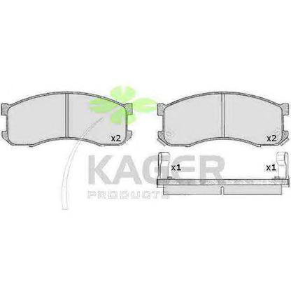 Photo Kit de plaquettes de frein, frein à disque KAGER 350518