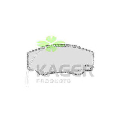 Photo Kit de plaquettes de frein, frein à disque KAGER 350563