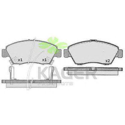 Photo Brake Pad Set, disc brake KAGER 350594