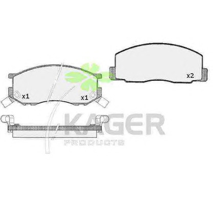 Photo Brake Pad Set, disc brake KAGER 350597