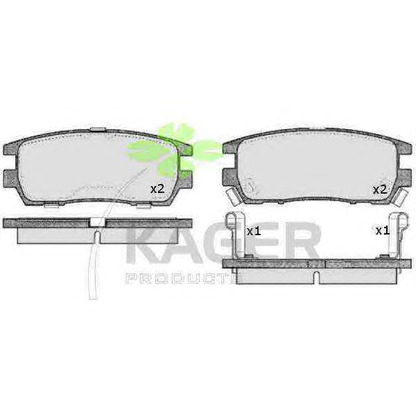 Photo Brake Pad Set, disc brake KAGER 350620