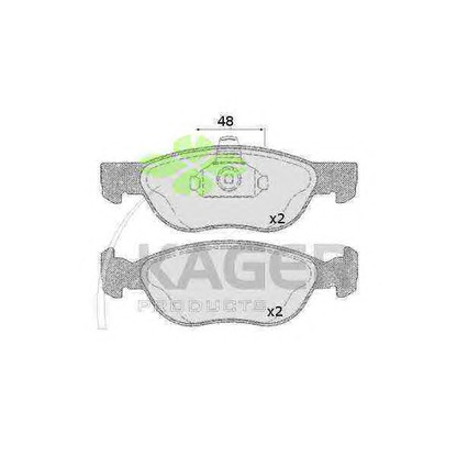 Photo Kit de plaquettes de frein, frein à disque KAGER 350627