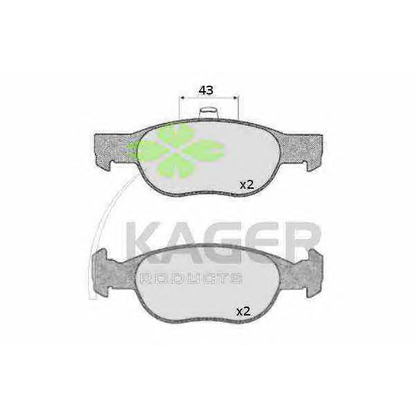 Photo Brake Pad Set, disc brake KAGER 350642