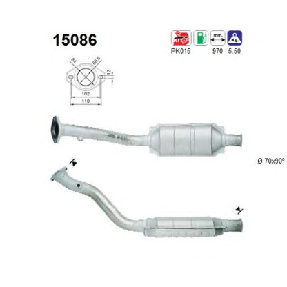 Zdjęcie Zestaw montażowy, katalizator AS 15086