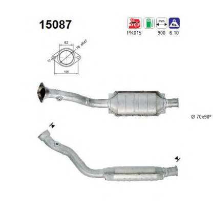 Zdjęcie Zestaw montażowy, katalizator AS 15087