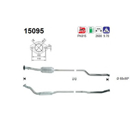 Zdjęcie Zestaw montażowy, katalizator AS 15095