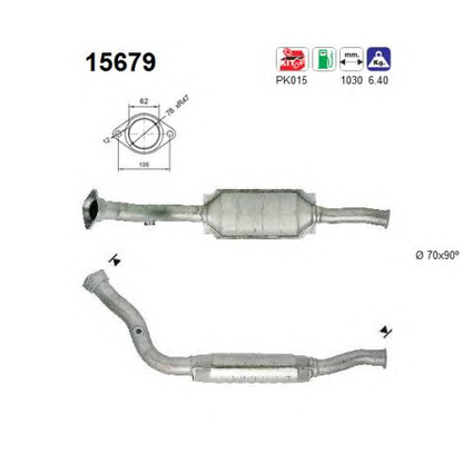 Photo Mounting Kit, catalytic converter AS 15679