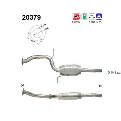 Photo Mounting Kit, catalytic converter AS 20379