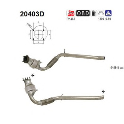 Photo Mounting Kit, catalytic converter AS 20403D