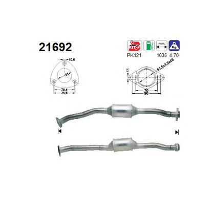 Photo Mounting Kit, catalytic converter AS 21692