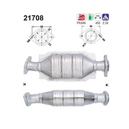 Photo Mounting Kit, catalytic converter AS 21708