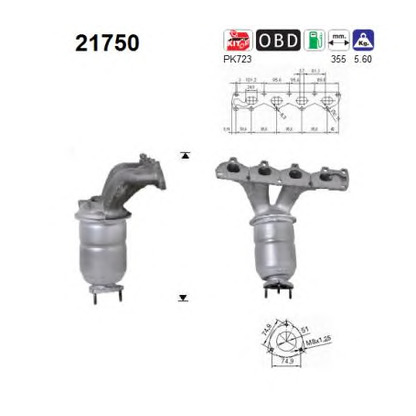 Photo Catalytic Converter; Manifold Catalytic Converter AS 21750