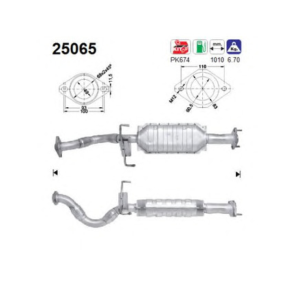 Photo Mounting Kit, catalytic converter AS 25065