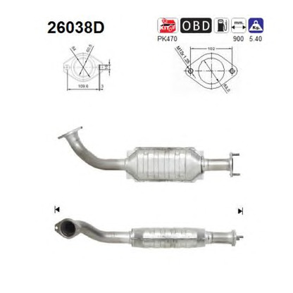 Photo Mounting Kit, catalytic converter AS 26038D