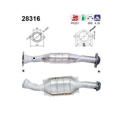 Zdjęcie Zestaw montażowy, katalizator AS 28316