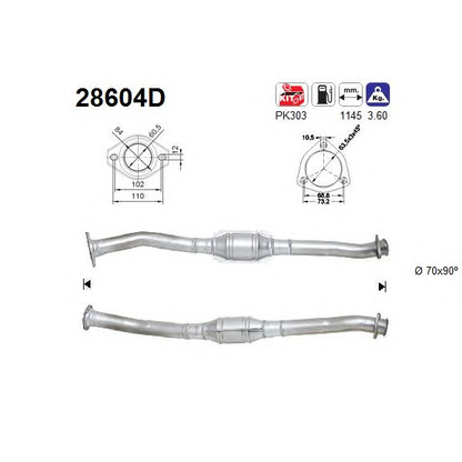 Photo Mounting Kit, catalytic converter AS 28604D