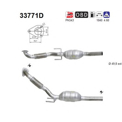 Photo Mounting Kit, catalytic converter AS 33771D