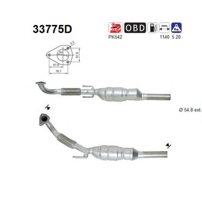 Photo Mounting Kit, catalytic converter AS 33775D