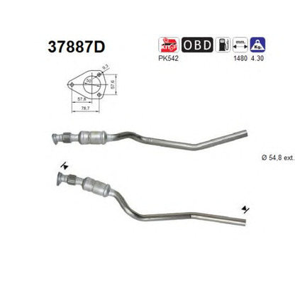 Photo Mounting Kit, catalytic converter AS 37887D