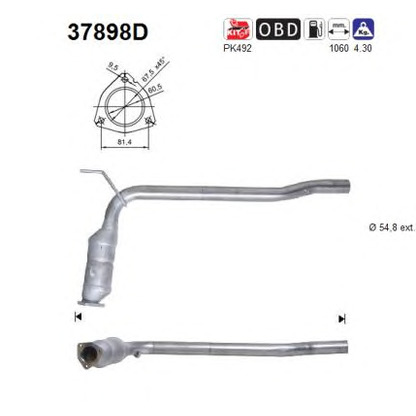 Photo Mounting Kit, catalytic converter AS 37898D