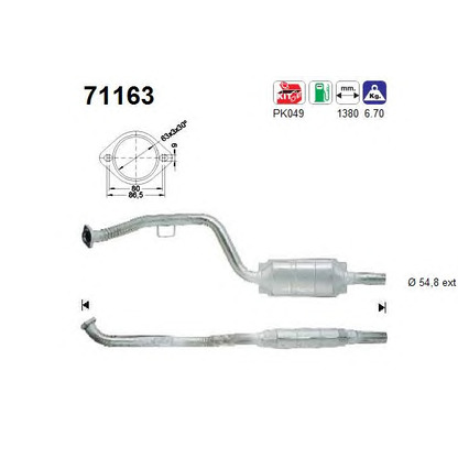 Photo Mounting Kit, catalytic converter AS 71163