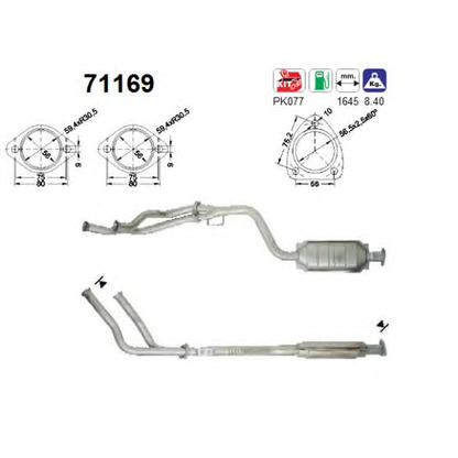 Photo Mounting Kit, catalytic converter AS 71169