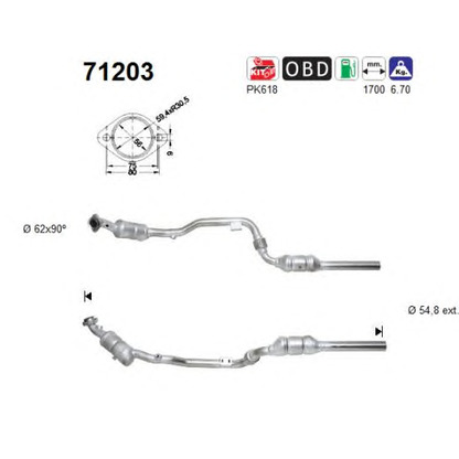 Photo Mounting Kit, catalytic converter AS 71203