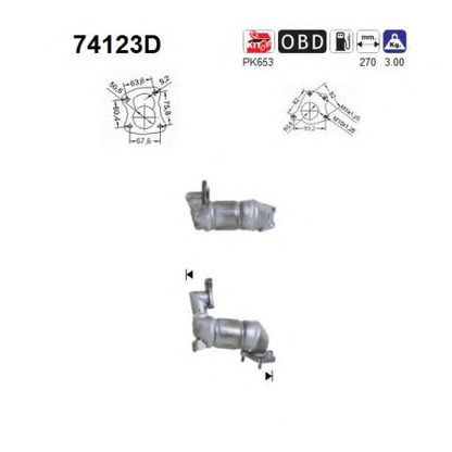 Photo Mounting Kit, catalytic converter AS 74123D