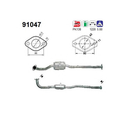 Photo Mounting Kit, catalytic converter AS 91047