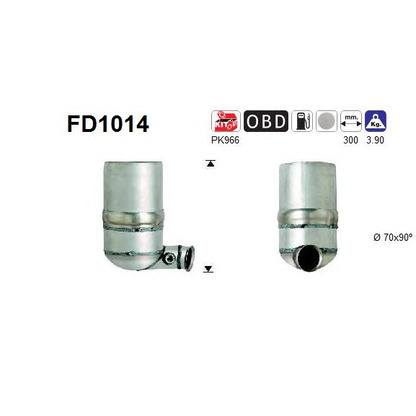 Photo Soot/Particulate Filter, exhaust system AS FD1014