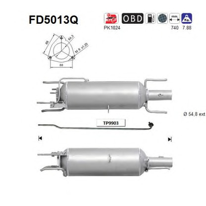 Photo Soot/Particulate Filter, exhaust system AS FD5013Q