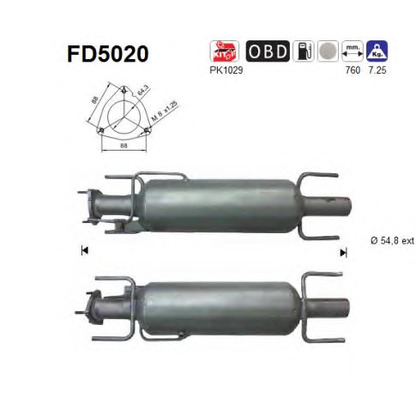 Photo Soot/Particulate Filter, exhaust system AS FD5020