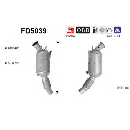 Photo Soot/Particulate Filter, exhaust system AS FD5039