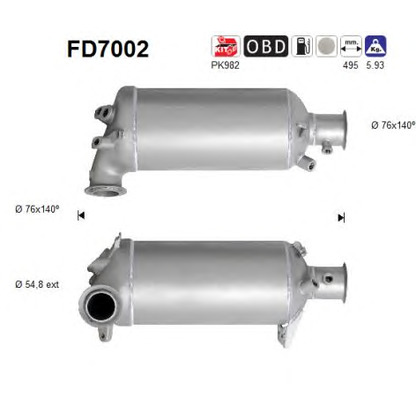 Foto Ruß-/Partikelfilter, Abgasanlage AS FD7002