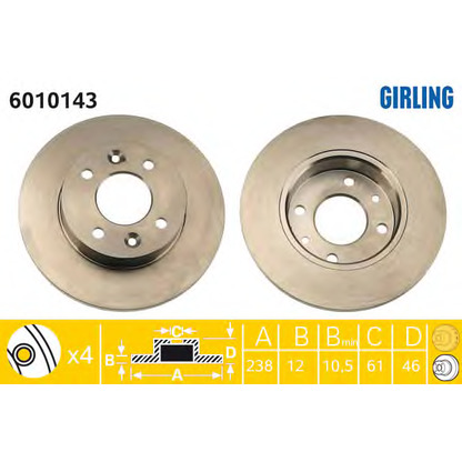 Photo Brake Disc GIRLING 6010143