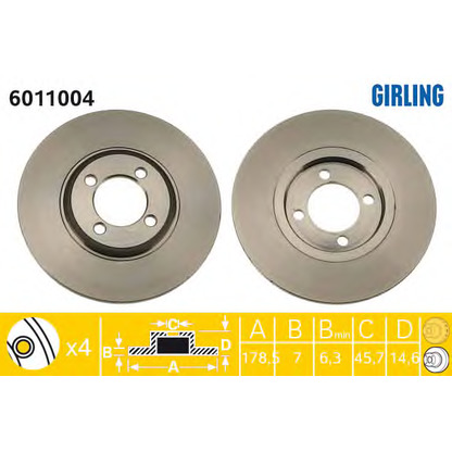 Photo Brake Disc GIRLING 6011004