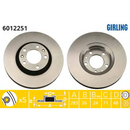 Photo Brake Disc GIRLING 6012251