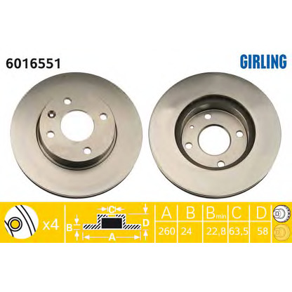 Photo Brake Disc GIRLING 6016551