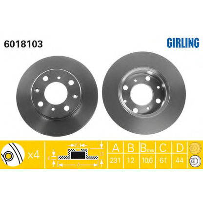 Zdjęcie Tarcza hamulcowa GIRLING 6018103