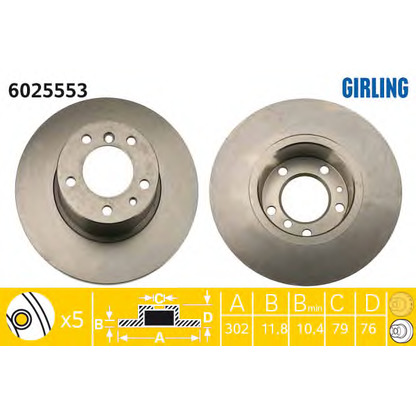 Photo Brake Disc GIRLING 6025553