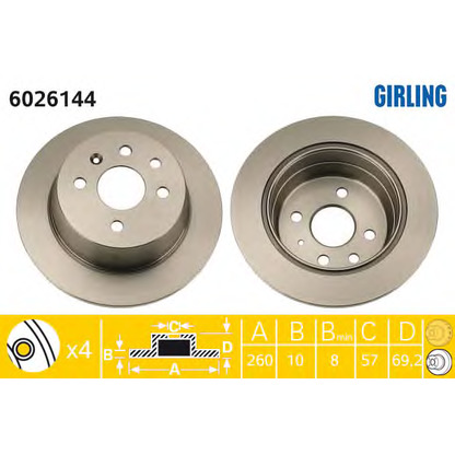 Photo Brake Disc GIRLING 6026144