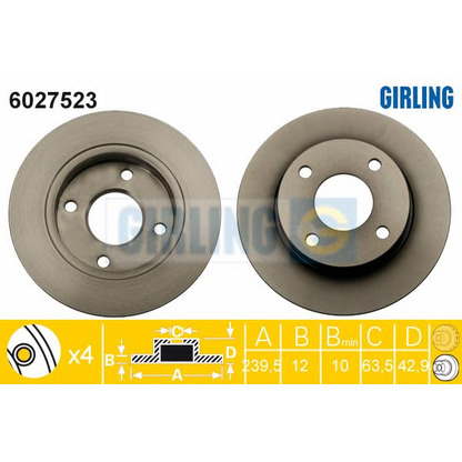 Photo Disque de frein GIRLING 6027523