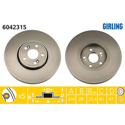 Photo Brake Disc GIRLING 6042315