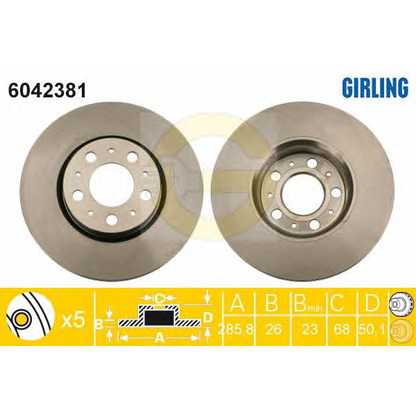 Photo Brake Disc GIRLING 6042381