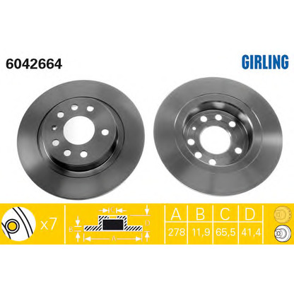 Photo Brake Disc GIRLING 6042664