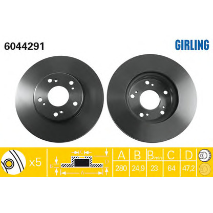 Photo Brake Disc GIRLING 6044291