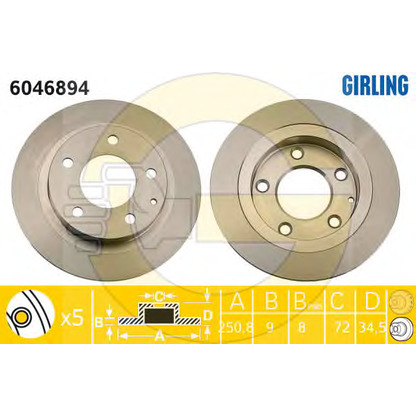 Photo Brake Disc GIRLING 6046894