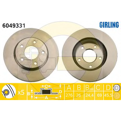 Photo Brake Disc GIRLING 6049331