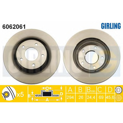 Photo Brake Disc GIRLING 6062061