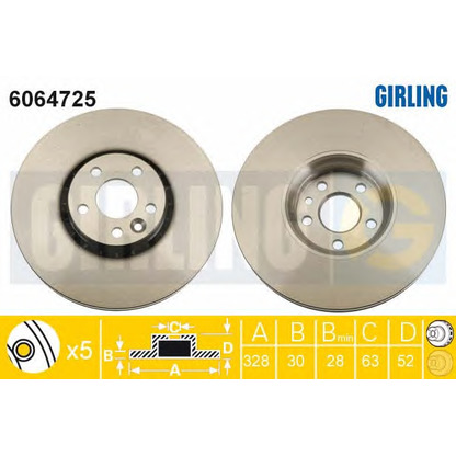 Photo Brake Disc GIRLING 6064725